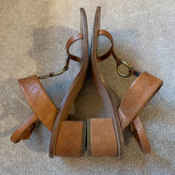 Marc Jacobs Leather Block Heel Embroidered Ankle Strap Sandals 8 - Picture 4 of 12